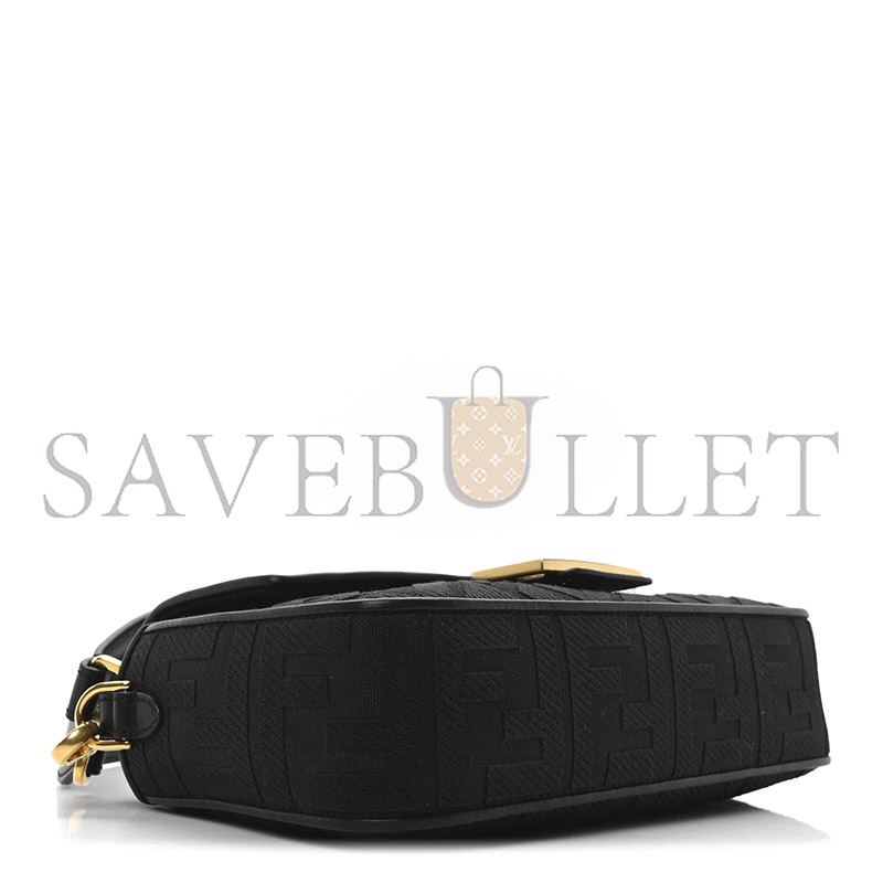 F**di canvas vitello king extra strap ff embroidered baguette (27*15*6cm)